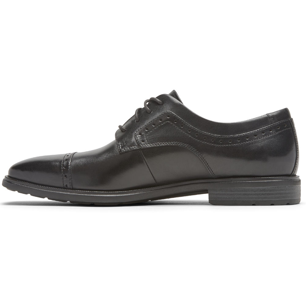 Zapatos De Vestir Rockport Hombre Mexico - Dres Sports Business 2 Cap Toe Negros - FHEDA7286